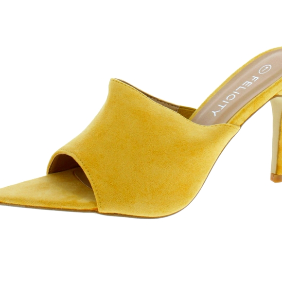 Felicity Gold Velvet Mules - Picture 1 of 3